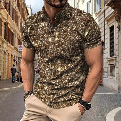 Polo Shirt Digital Printing Button Street Casual T-shirt - ARCHSHOPE