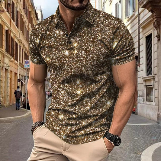 Polo Shirt Digital Printing Button Street Casual T-shirt - ARCHSHOPE