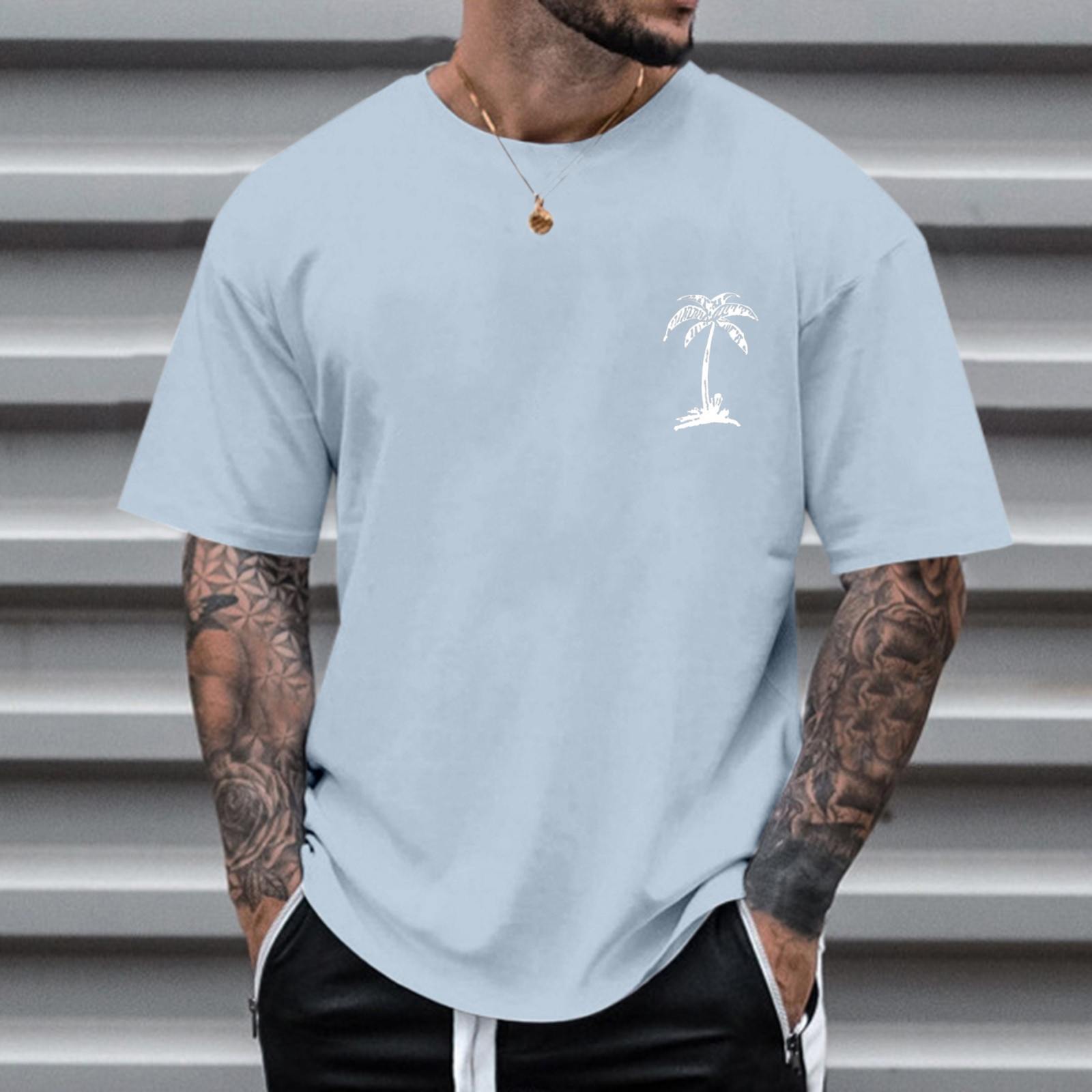 Men's Round Neck Printed Simple Pullover Short Sleeve T-shirt - ARCHSHOPE