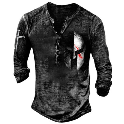 Printed Men's Street Long-sleeved Sports T-shirt - ARCHSHOPE