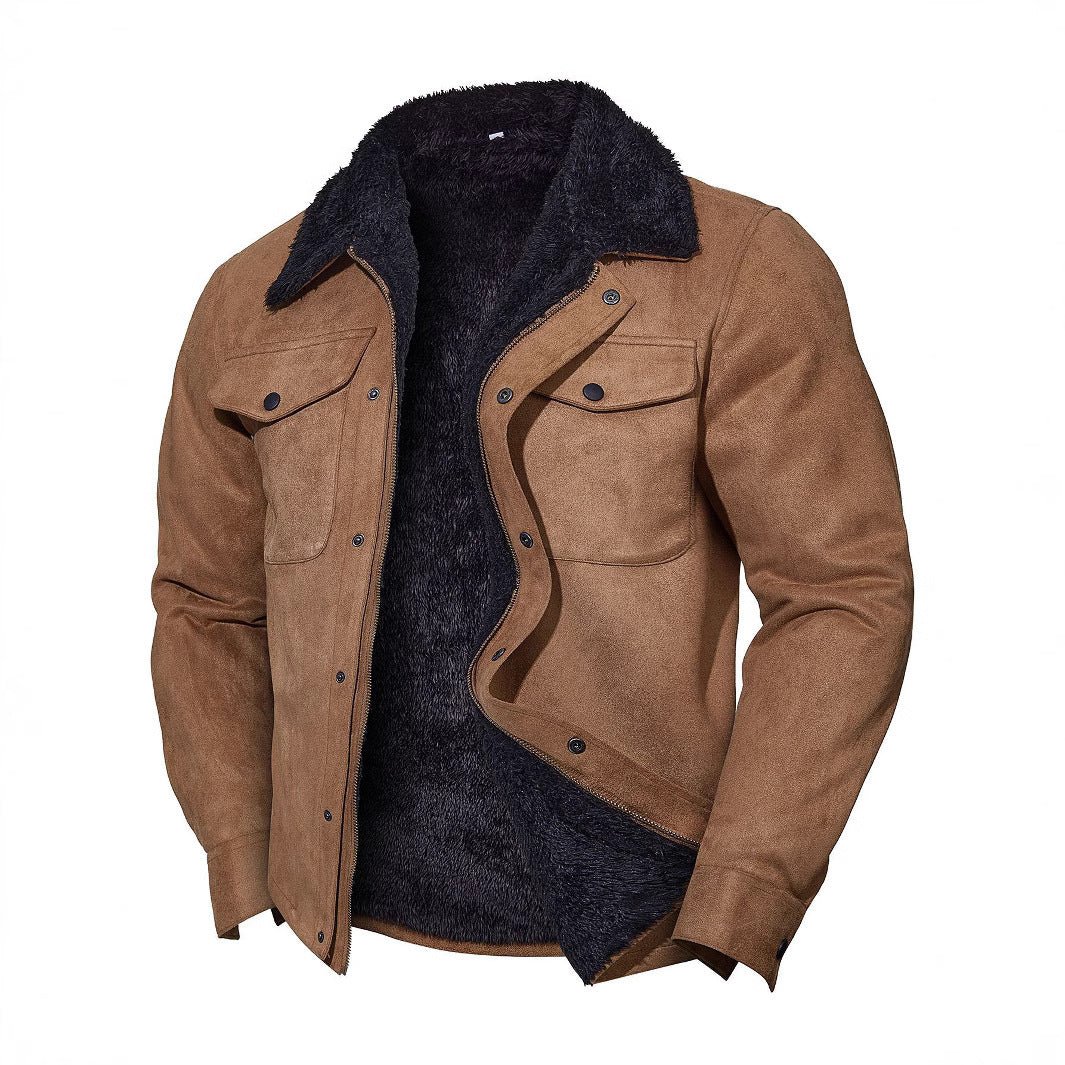 Men's Vintage Suede Casual Coat Lapel - ARCHSHOPE
