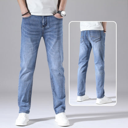Jean rétro fin, coupe droite et ample, pantalon décontracté pour homme