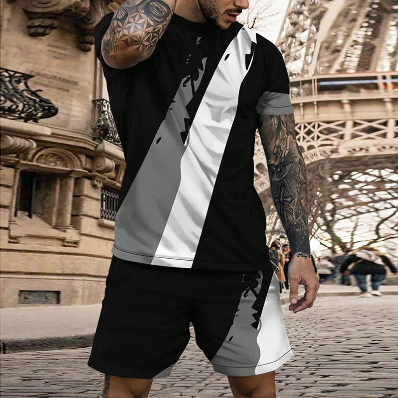 Short Sleeve Round Neck Pu Shuai Casual Multicolor Sportswear Men Suit - ARCHSHOPE