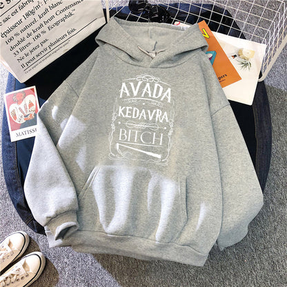 Women With Fleece Loose Hoodies And Letters - ARCHSHOPE