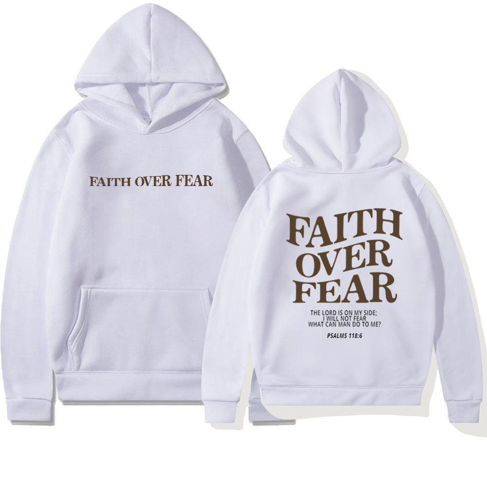 Faith Over Fear Christian Hoodie Christian Sweatshirt Jesus Hoodie Trendy Hoodie Bible Verse Shirt Unisex Aesthetic Clothes - ARCHSHOPE