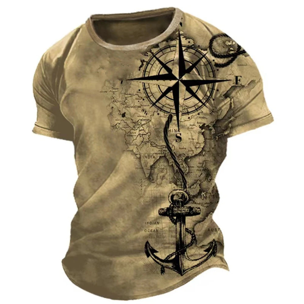 Men's Casual Loose Short Sleeves T-shirt Round Neck - ARCHSHOPE
