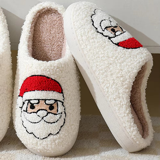 Christmas Slippers Reindeer Slippers For Women And Men Holiday Halloween Slippers Indoor Bedroom Fluffy Warm Fleece Slippers Winter Soft Cozy Home Non-Slip Soft Plush Slip-on Wool Lined House Shoes - ARCHSHOPE