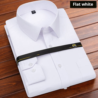 Solid Color Men's Loose Non-ironing Business Shirt