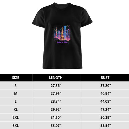 City Printed Men's Pure Cotton T-shirt - Casual Round Neck, Slightly Elastic, Suitable For Summer Knitted Fabric, Classic Fit Adult Shirt, Couple Shirt - ARCHSHOPE