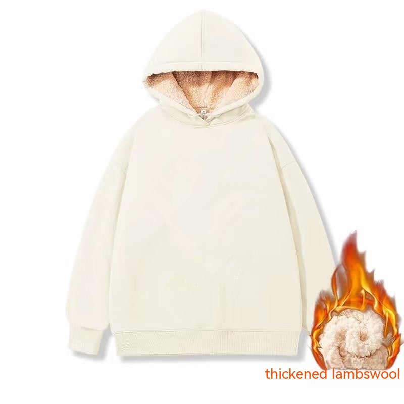 Men's Fleece Hoodie Winter Lined Padded Warm Keeping Loose Hooded Sweater - ARCHSHOPE