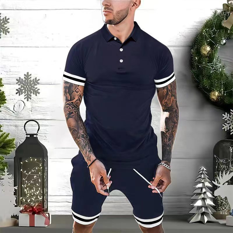 Mens Short Sets 2 Piece Outfits Polo Shirt Fashion Summer Tracksuits Casual Set Short Sleeve And Shorts Set For Men - ARCHSHOPE