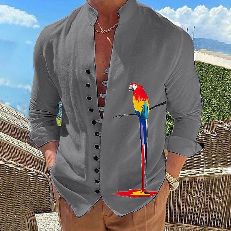 Chemise simple et décontractée pour homme avec impression numérique 3D