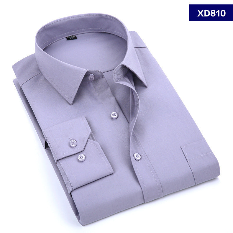 Men's White Long-sleeved Shirt, Tooling Fashion, Business, Professional Dress, Korean Style Shirt