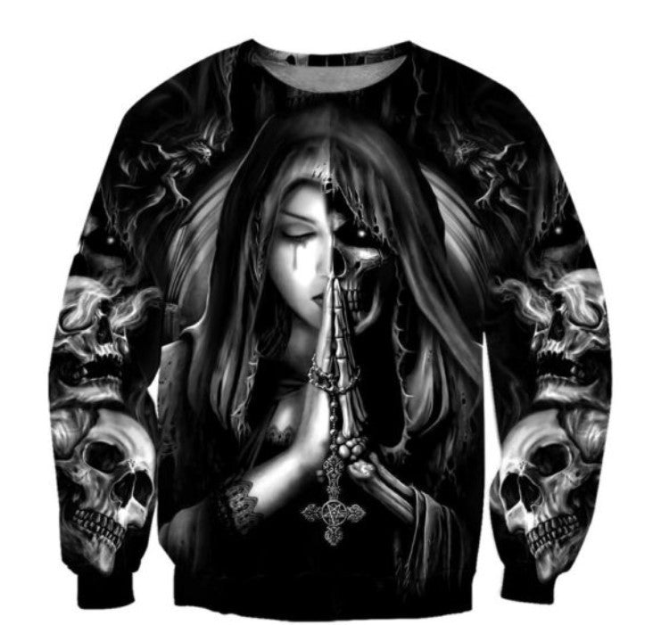 Halloween Skull Anime 3D Sweatshirt - ARCHSHOPE