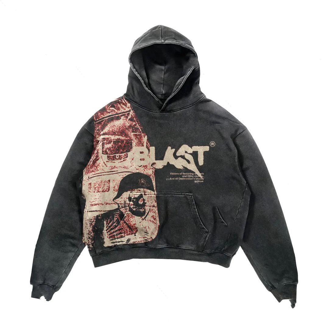 Retro Y2K Hoodie Coats Sreetwear Gothic Casual Alphabet - ARCHSHOPE