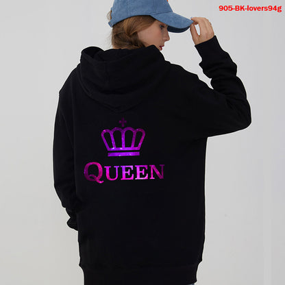 Women Hoodies King Queen Printed Sweatshirt Lovers - ARCHSHOPE