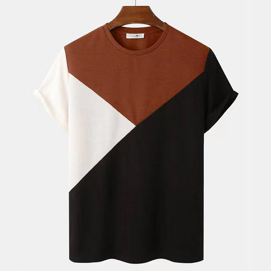 Striped 3D Printed Short Sleeve Knitted Mesh Top - ARCHSHOPE