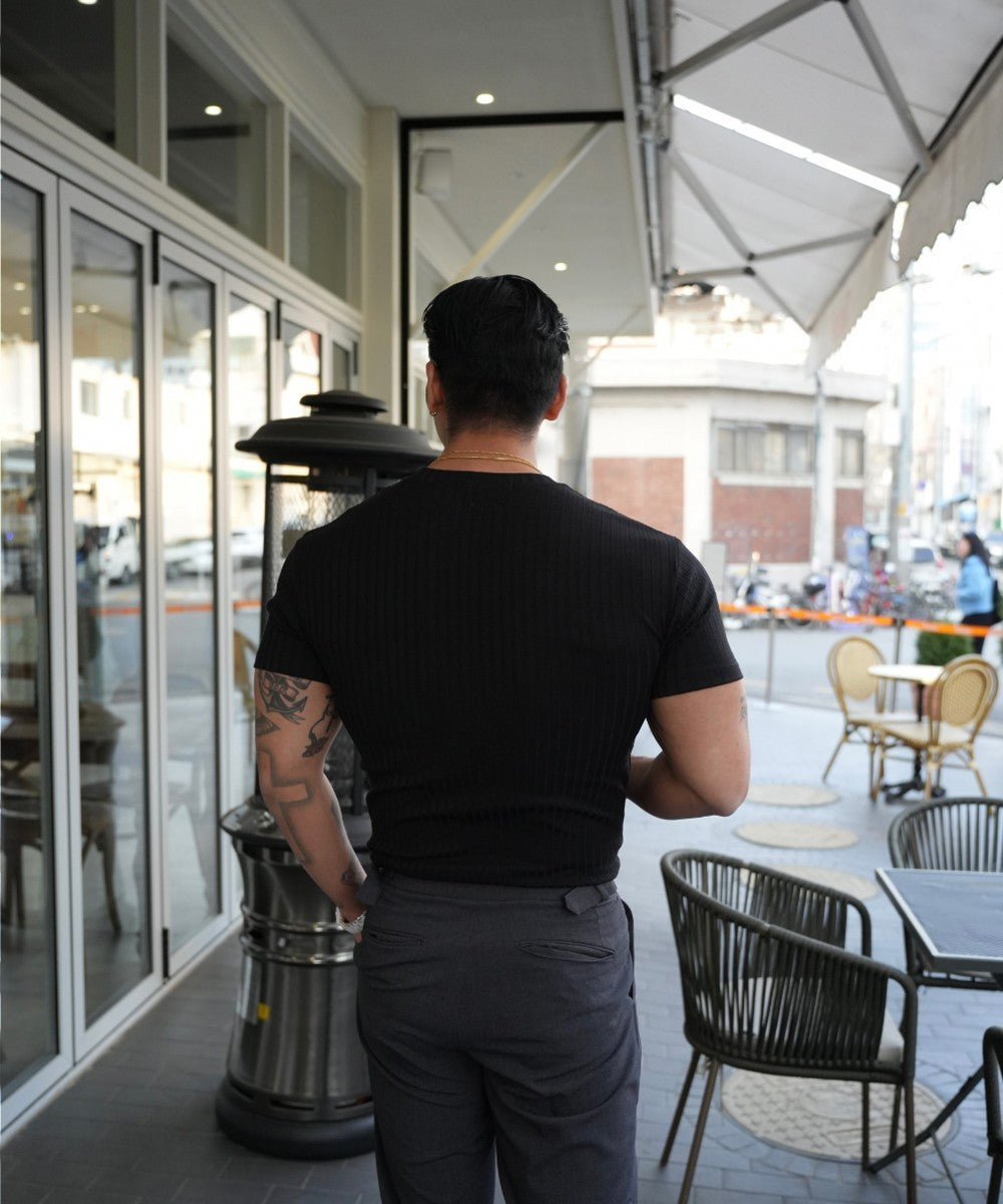 Men's Summer Sports Fitness Casual Round Neck Stretch Crew Neck Short Sleeve - ARCHSHOPE