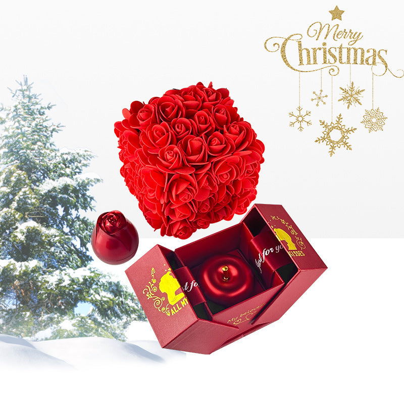 Valentines Day Gift Soap Rose Gift Box Crystal Pendant Necklace Eternal Flower Jewelry Box Set Wedding Birthday Gift For Girlfriend - ARCHSHOPE