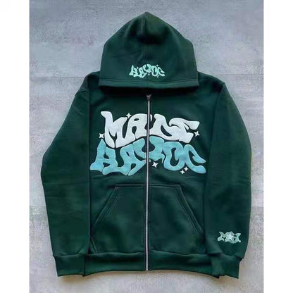 Cartoon Camouflage Printing Stitching Cardigan Zipper Hoodie Teenagers Casual Sweatshirt - ARCHSHOPE